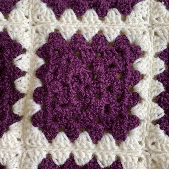 -3/$10- Handmade Crocheted Small Blanket - Picture 7 of 8